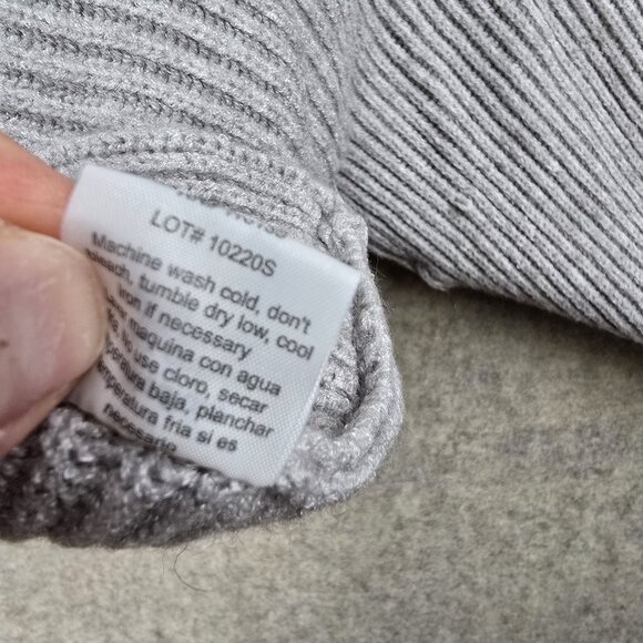 Poof Apparel Medium Gray Ribbed Knit Sweater - Picture 5 of 7